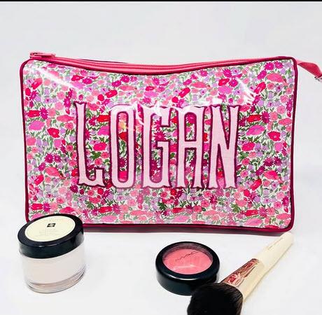 Walker Valentine Monogrammed Large Helen Zippered Cosmetic Case 11.5 " by 8"  Luggage & Bags > Toiletry Bags