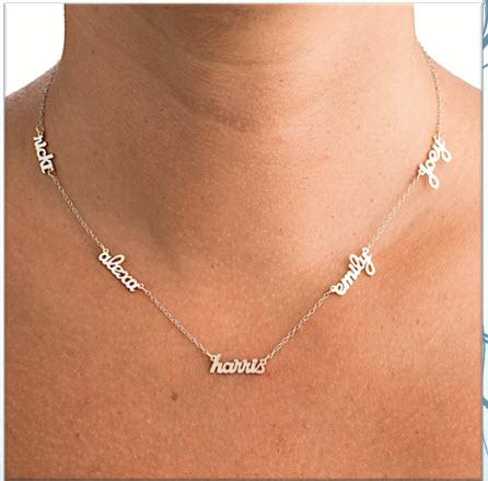  Multi Name Necklace Add All The Kids Names- Silver or Gold Plated  Apparel & Accessories > Jewelry > Necklaces